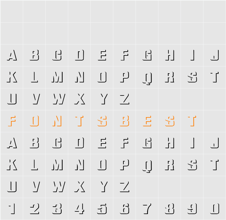 Relief Grotesk Wide Character Map