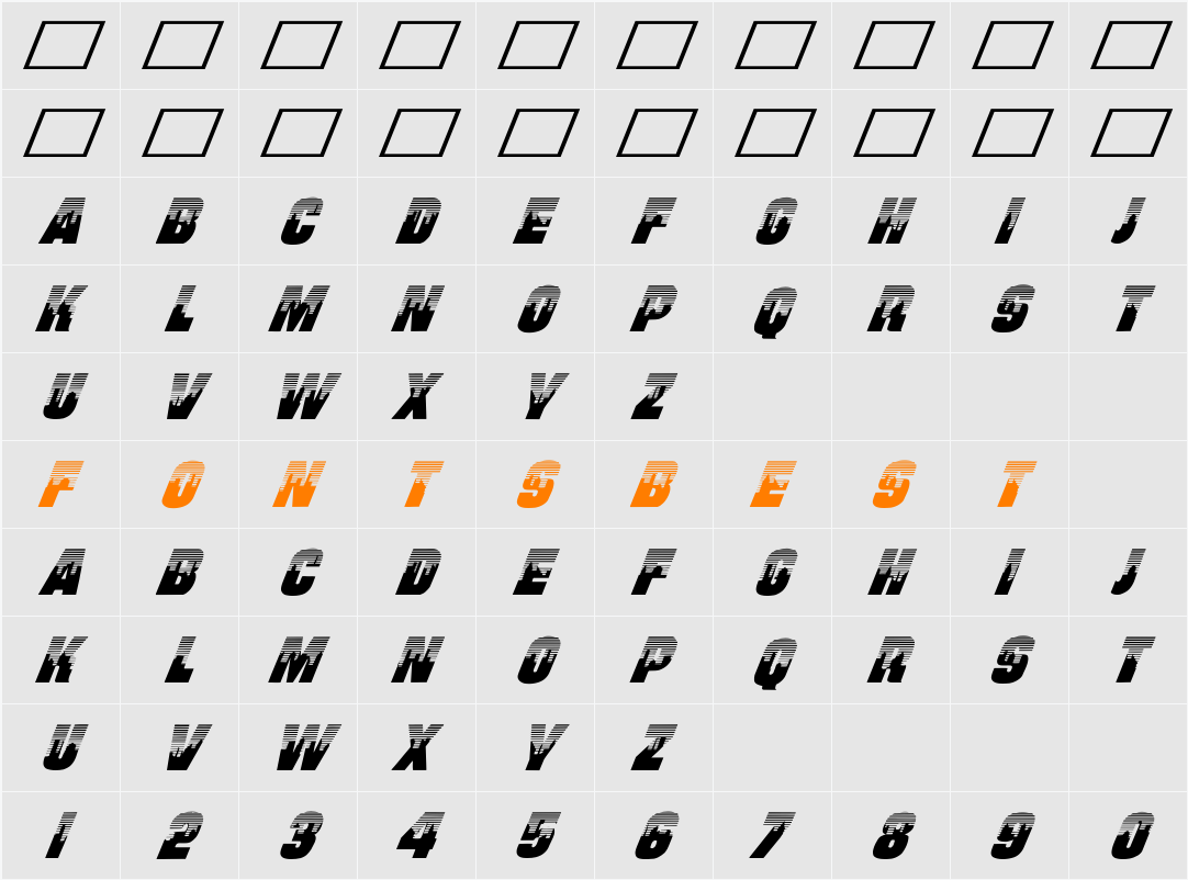 Will Ex Italic Character Map