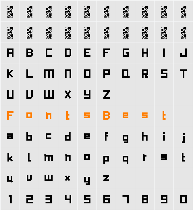 TUBA n Character Map