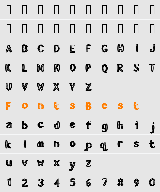 HeavyWood Character Map