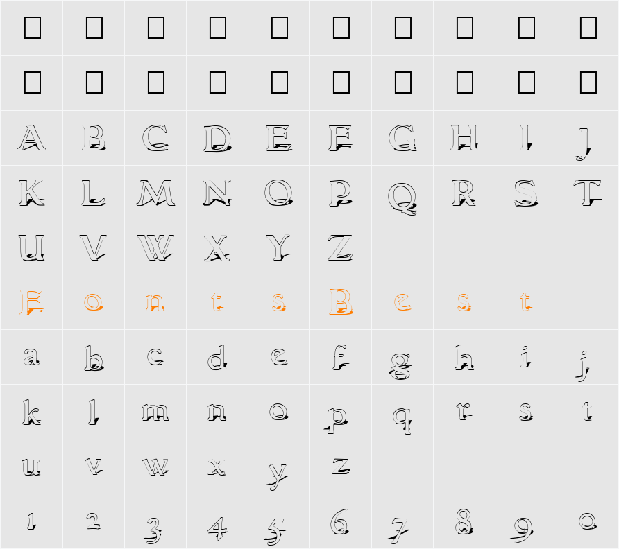 GranthamShadow Character Map