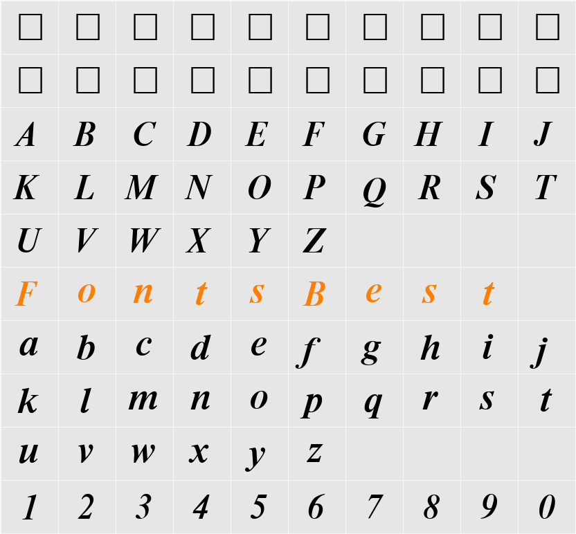Riccione-MediumIta Character Map