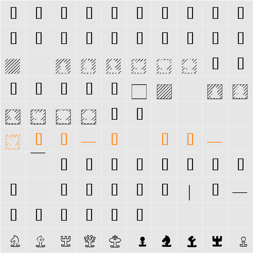 XSeederChessSmall Character Map
