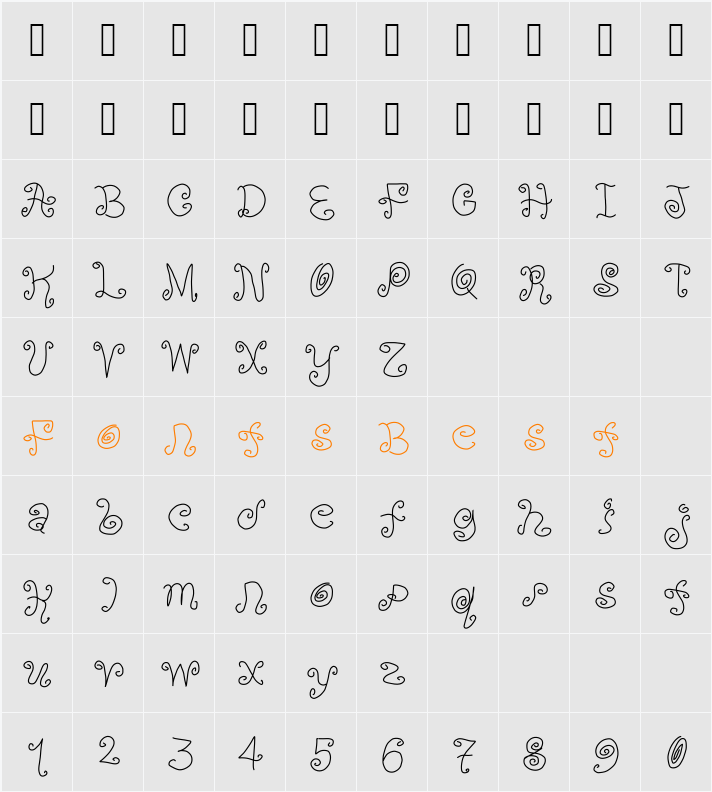 Orange  Character Map