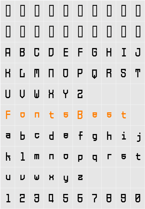 EQUIPMENT MONO Character Map