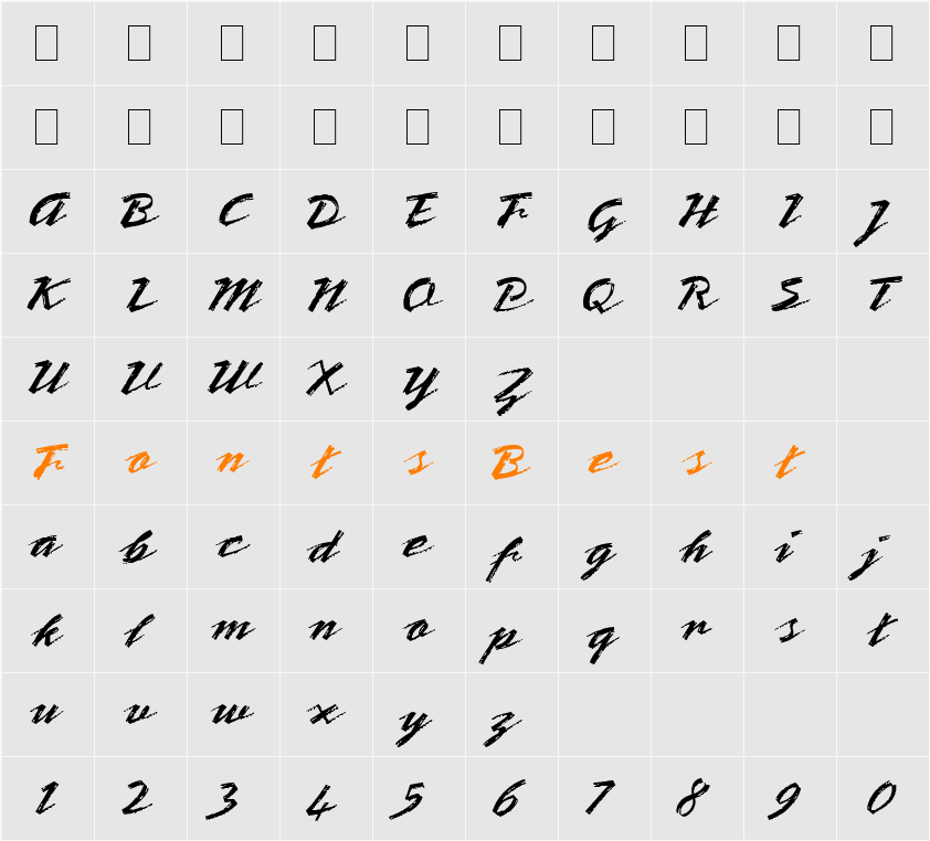 Bronx LET Character Map