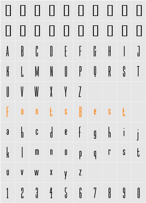 Malstock ITC TT Character Map