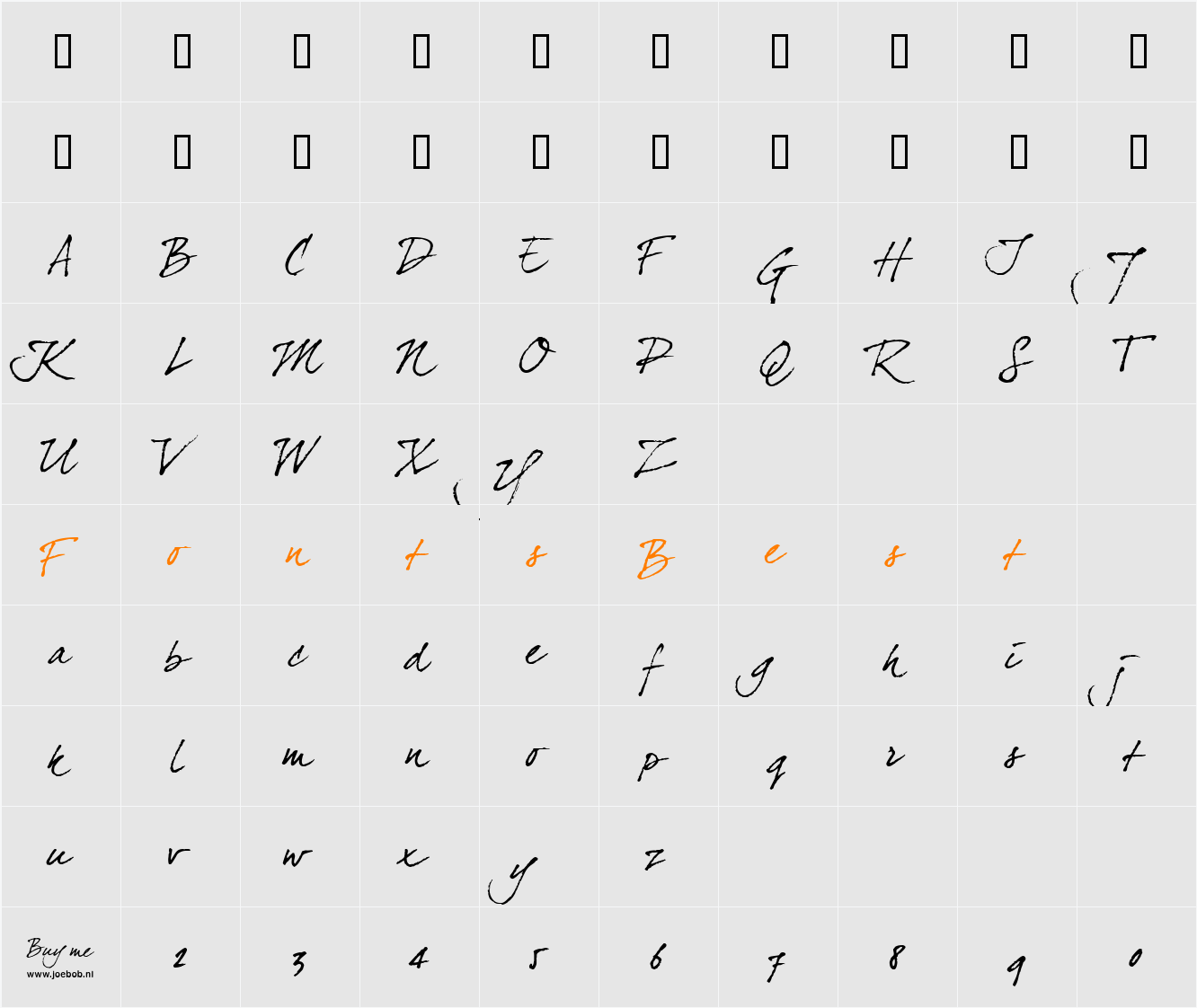 dearJoe four Character Map