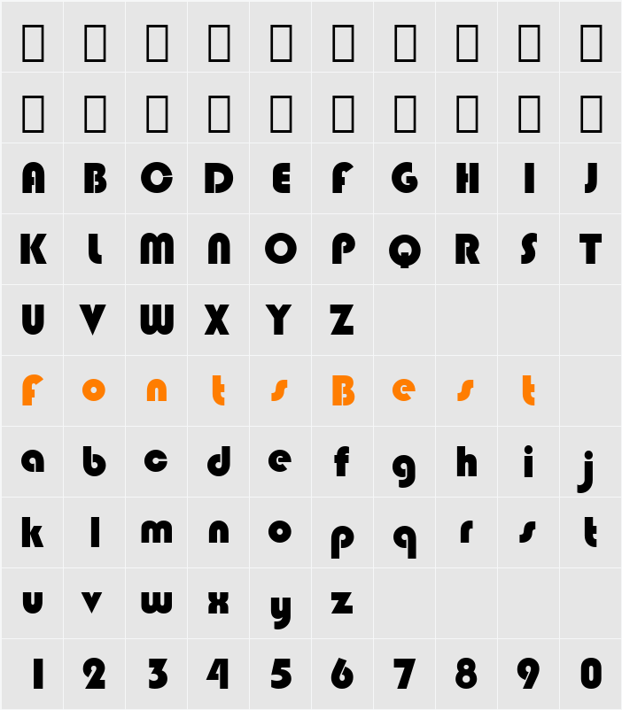 Blippo Blk BT Character Map