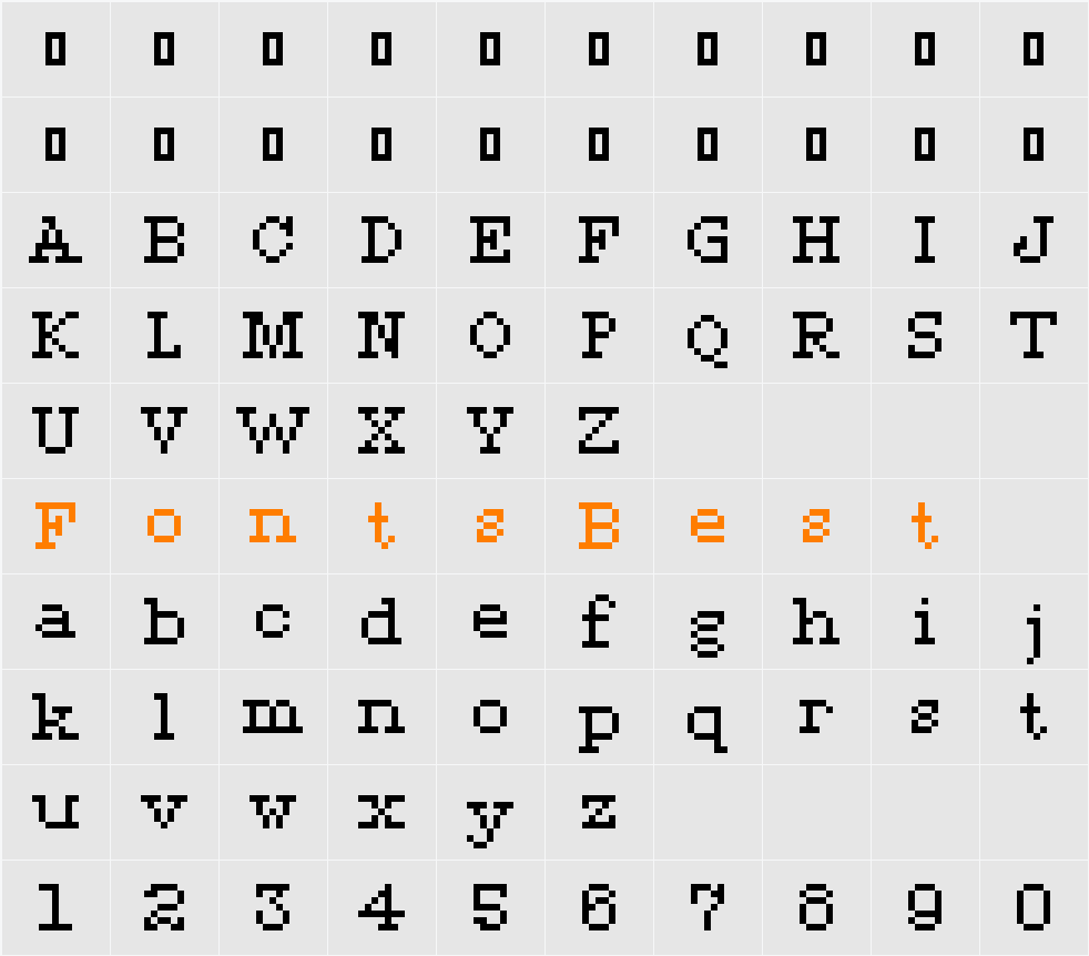00Tonix Character Map
