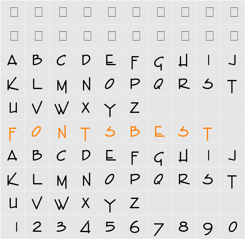 Stylistic SF Character Map
