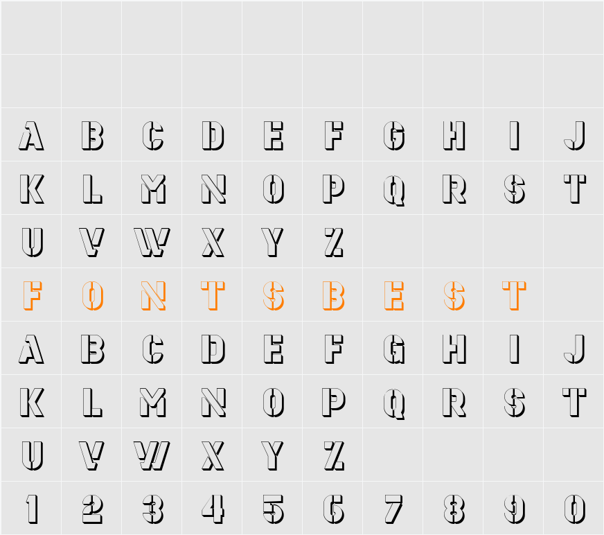 Estenceler Shdw Character Map