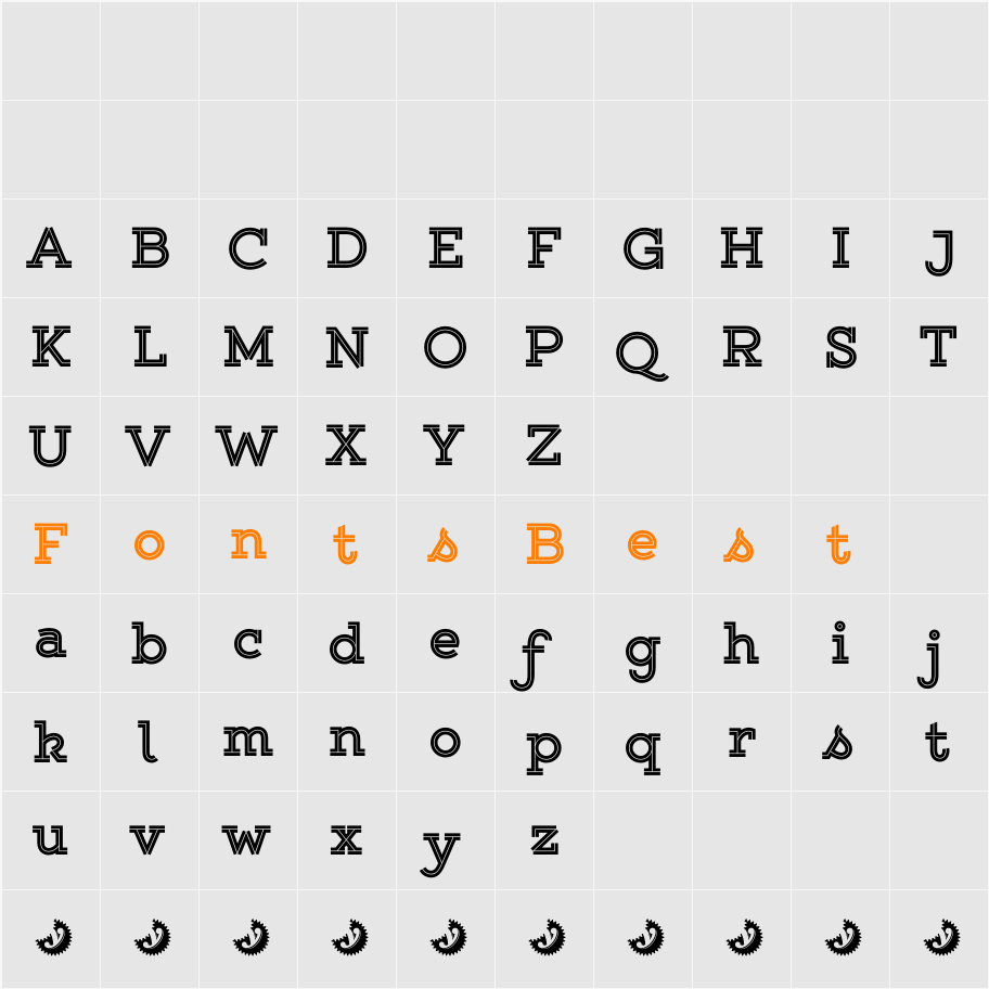 Gist Upright Extrabold Demo Character Map