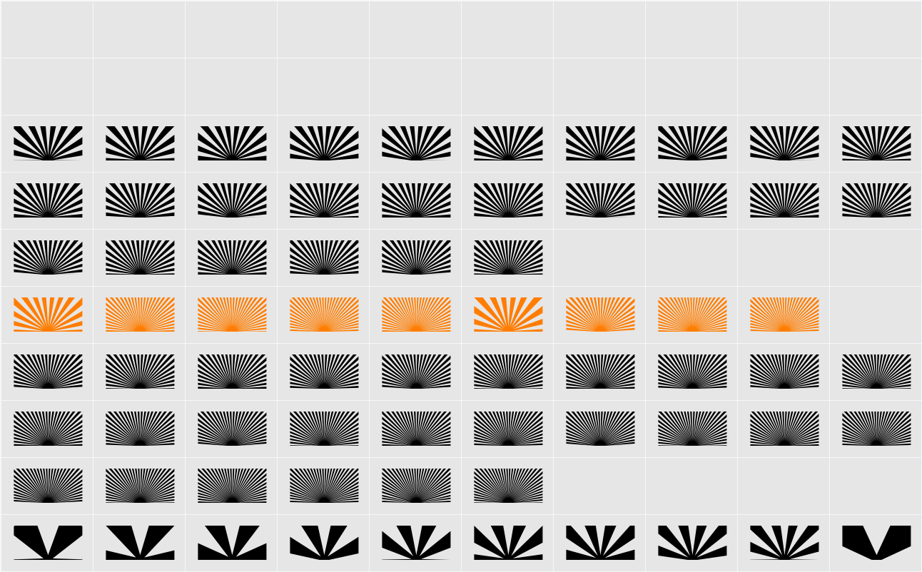 Half SunBurst-w4-02 Character Map
