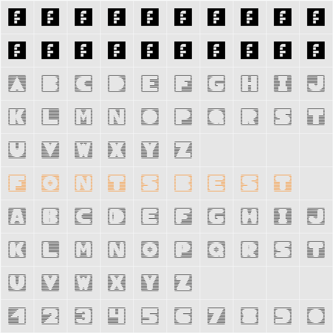Sun Blinds Character Map