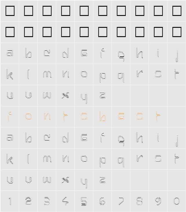 Hairpin Hairline Character Map