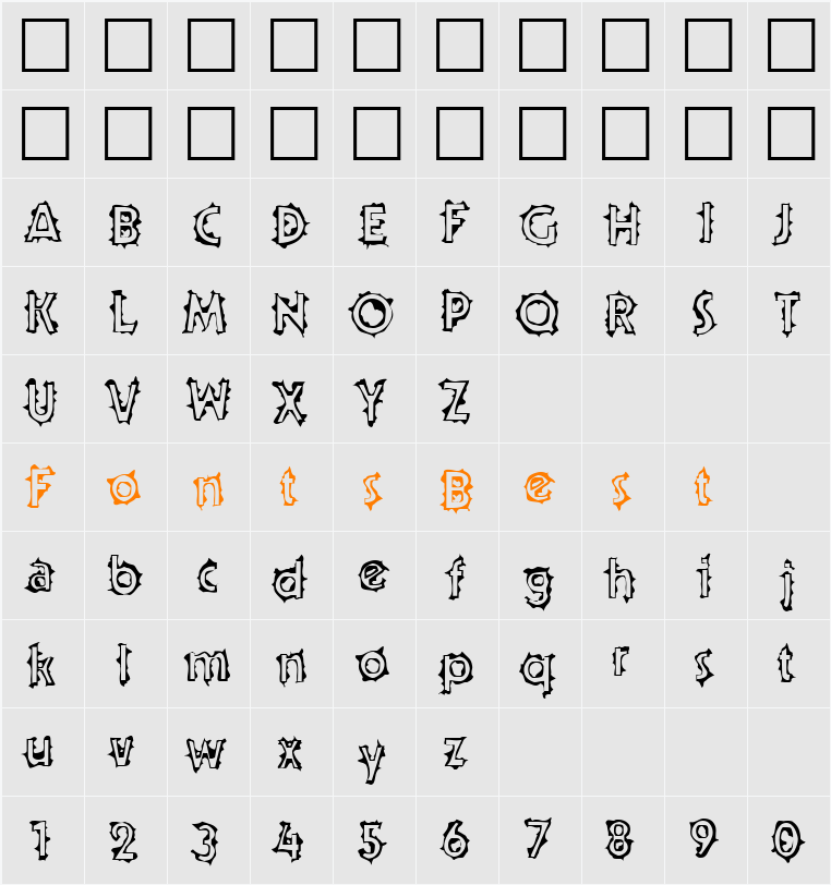 250-CAI978 Character Map