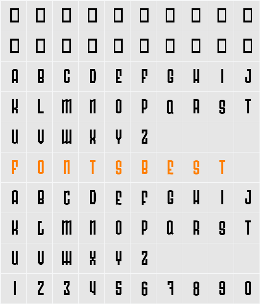 Radonator Character Map