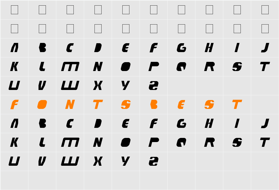 techno tech Character Map