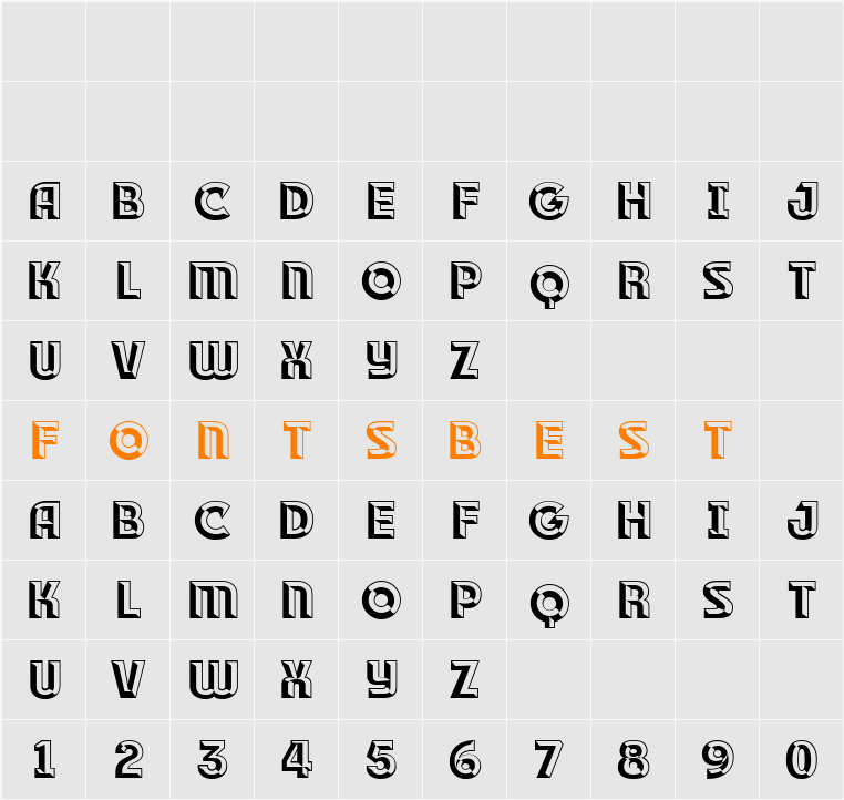 RACE1 Brannt Plus Chiseled NCV Character Map
