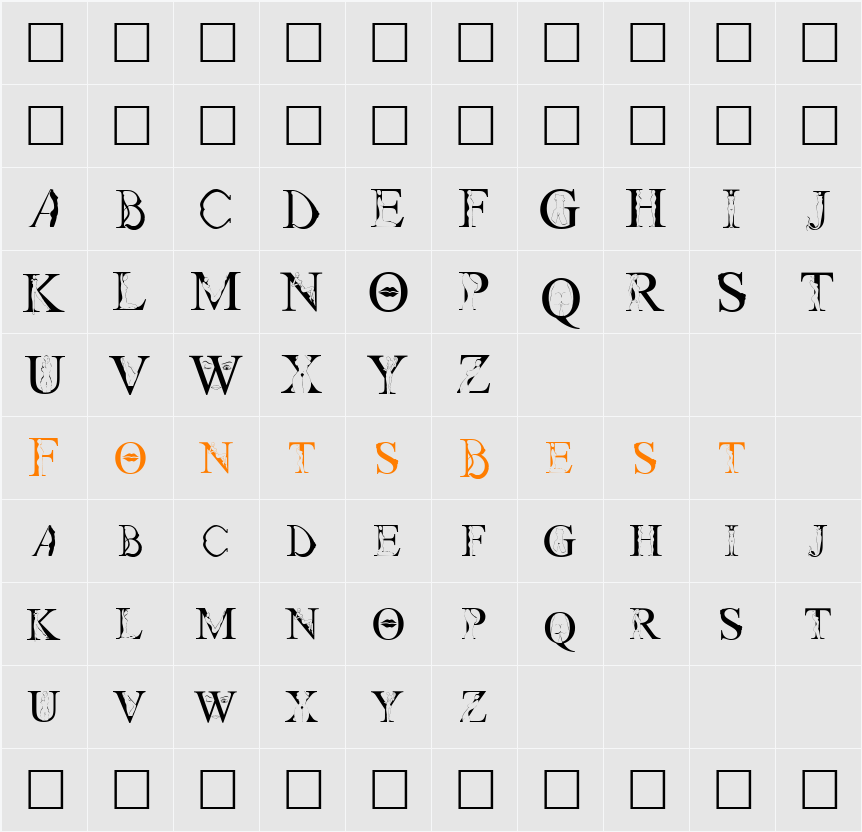 StripLetter1 Character Map