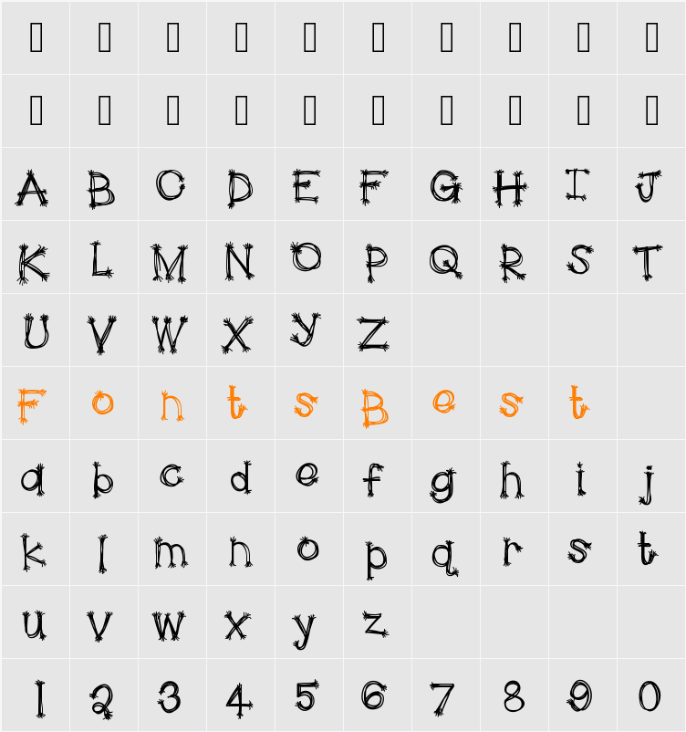 HelloScarecrow Character Map