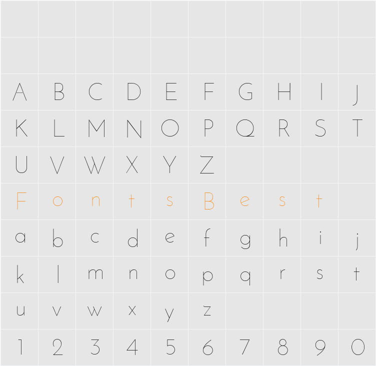 Josefin Sans Character Map