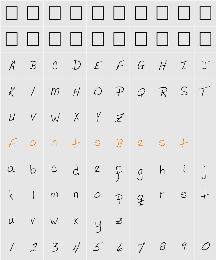 LEHN058 Character Map