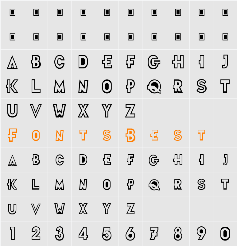 Futurama Title Font Character Map