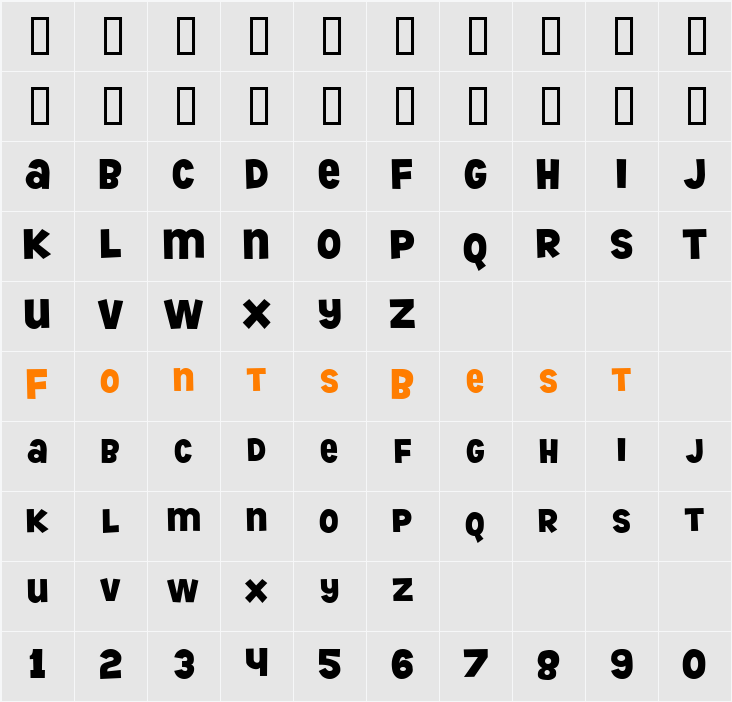 DiscoMonkey Character Map