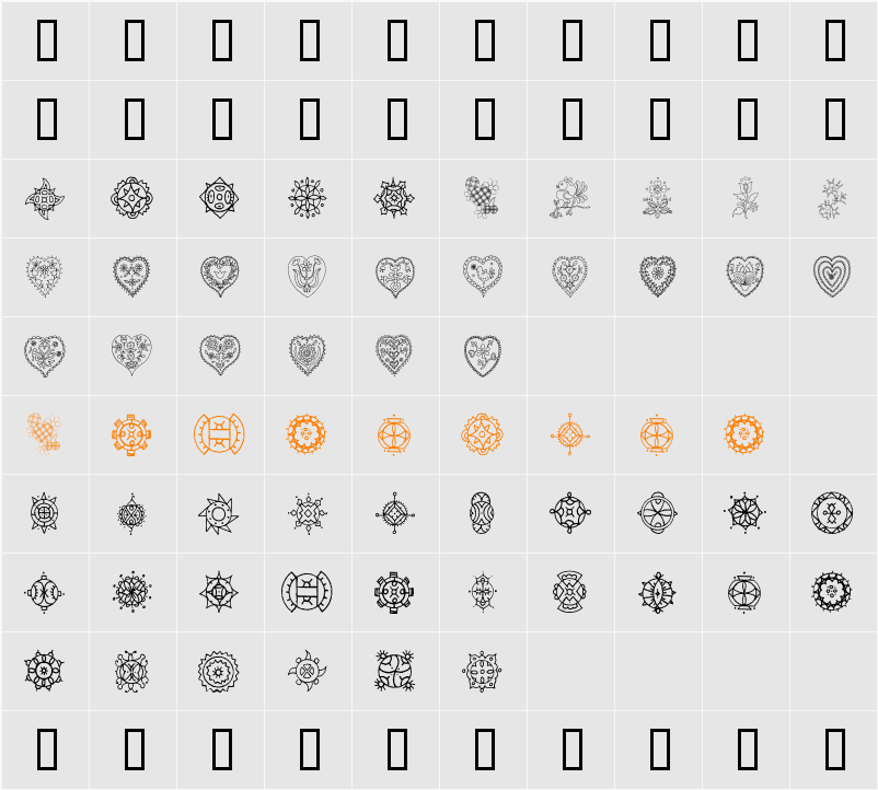 Treasury of Design Character Map