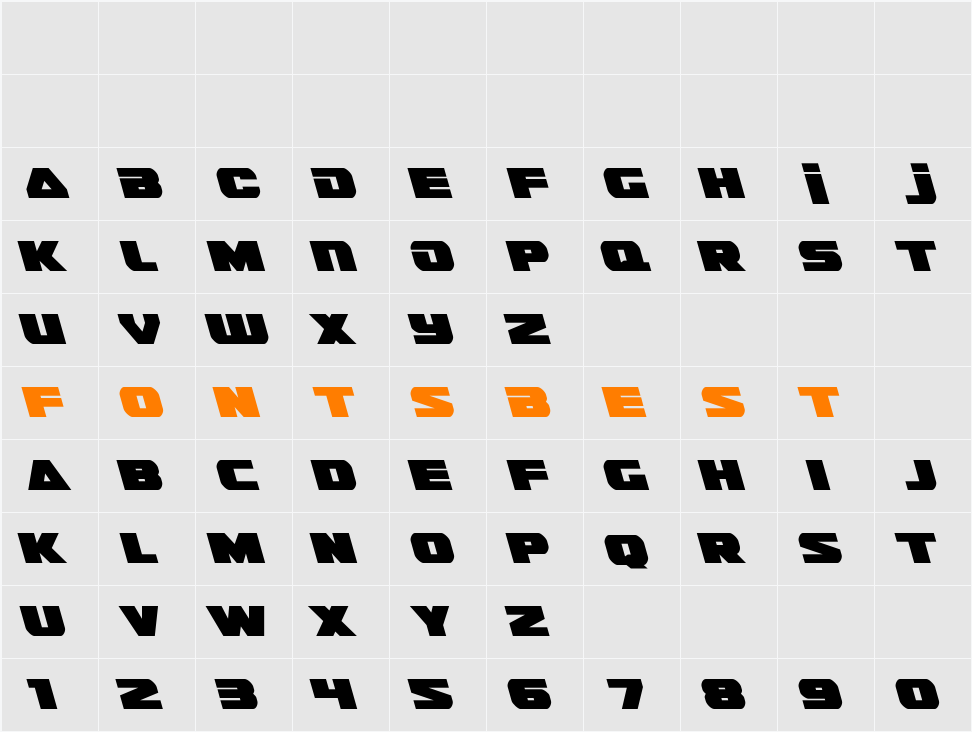 Guardian Leftalic Character Map