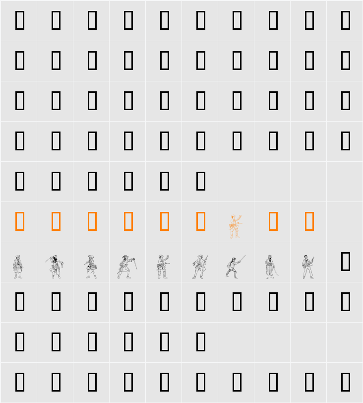 Pirates1 Character Map