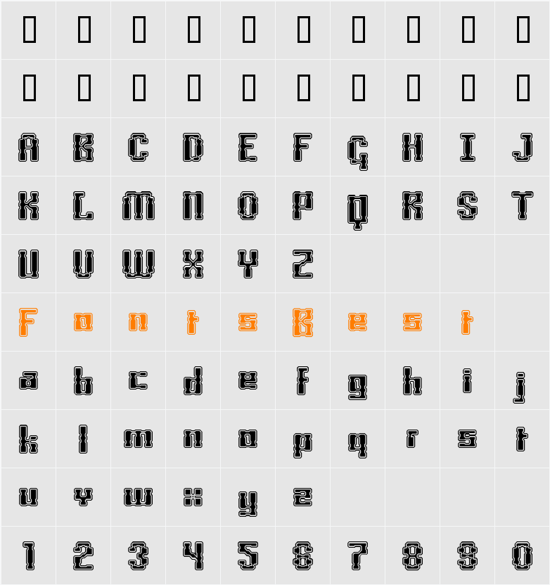 Boxonoxo Character Map