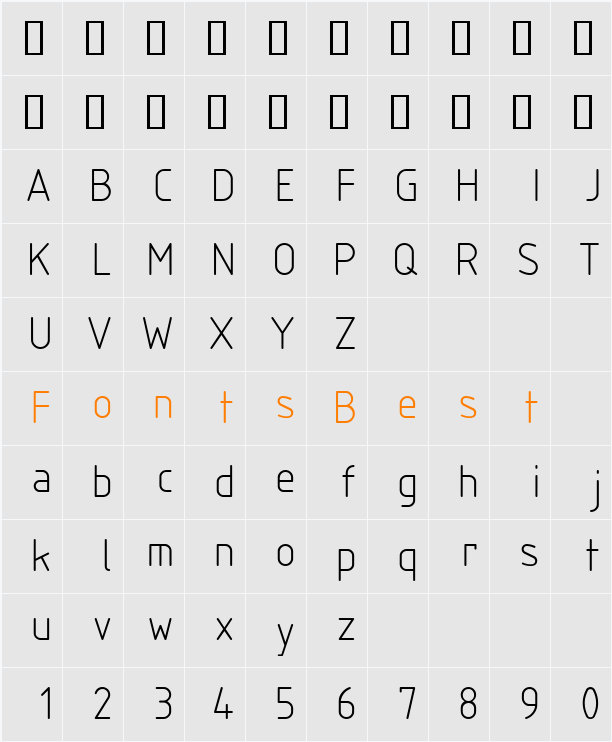 SWIsot2 Character Map