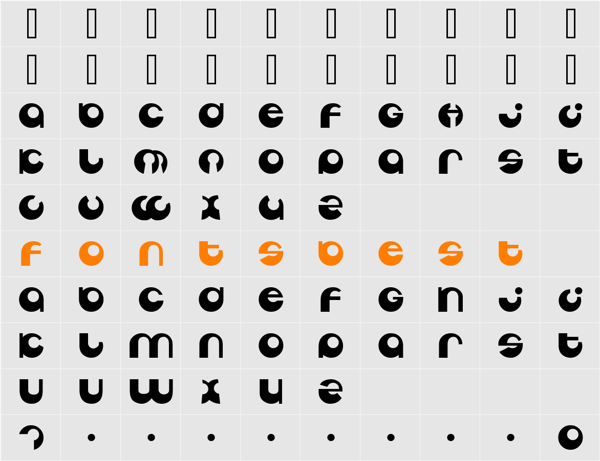 Tabun Character Map
