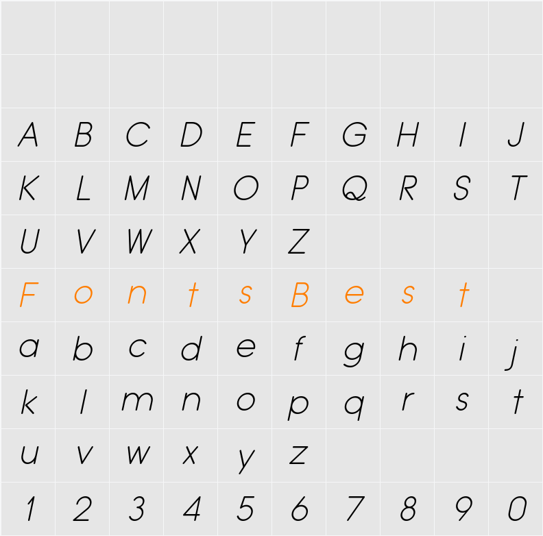 Typo Grotesk Rounded Character Map