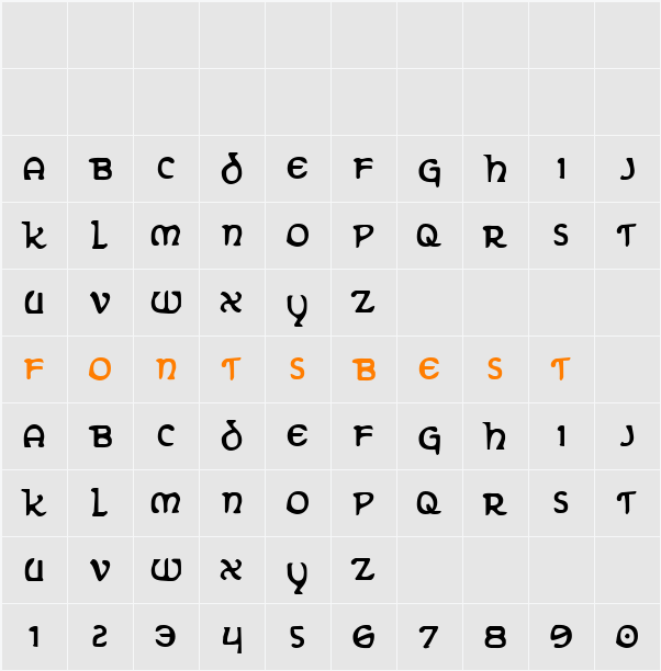Erin Go Bragh Condensed Character Map