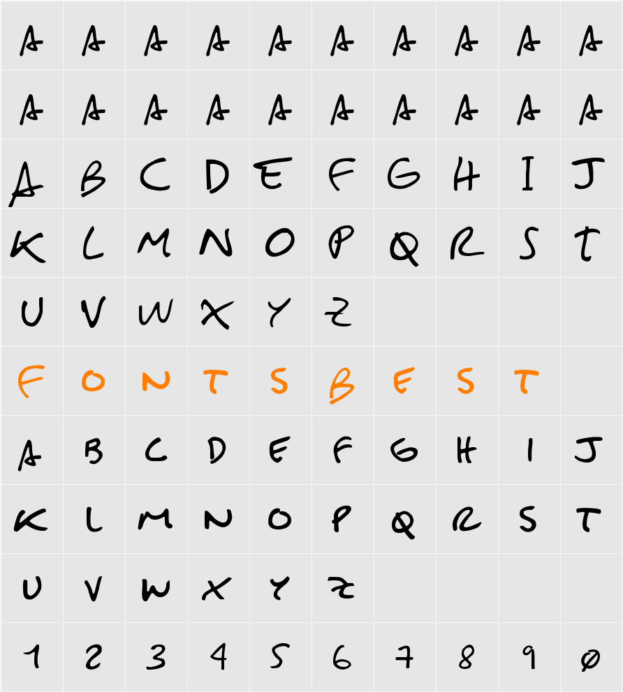 Sebastián Font Character Map