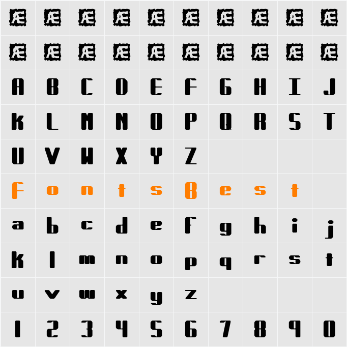 Forcible (BRK) Character Map