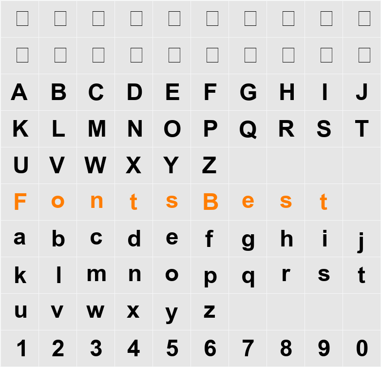 Noxchi Arial Character Map