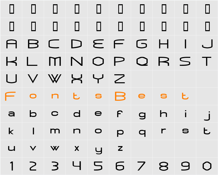 Rubbed  Character Map