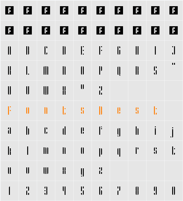 Stripes Character Map
