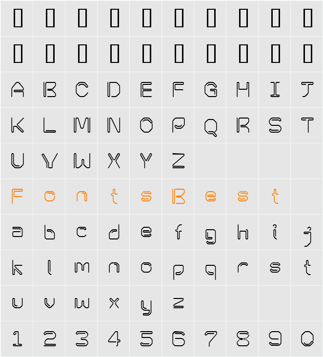 KneeonBold Character Map