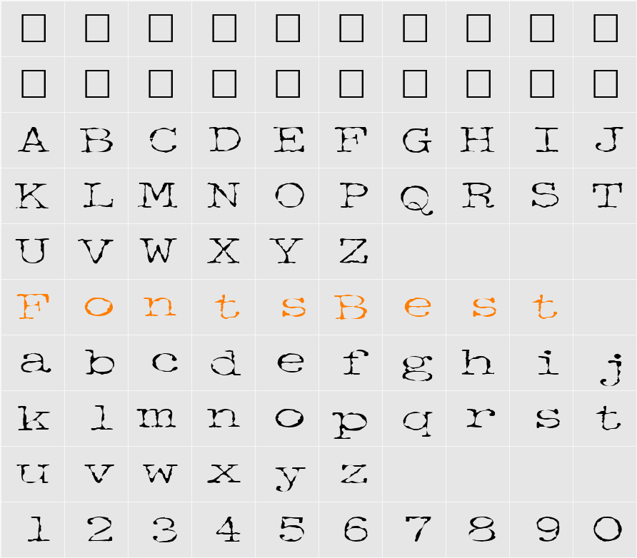 FZ DIGITAL 2 Character Map