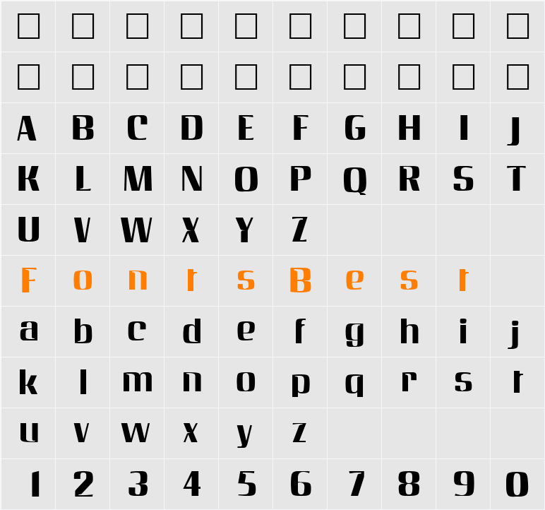 Speedway Character Map