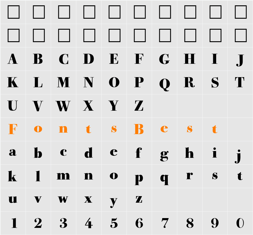 GiambattistaHeavy DB Character Map