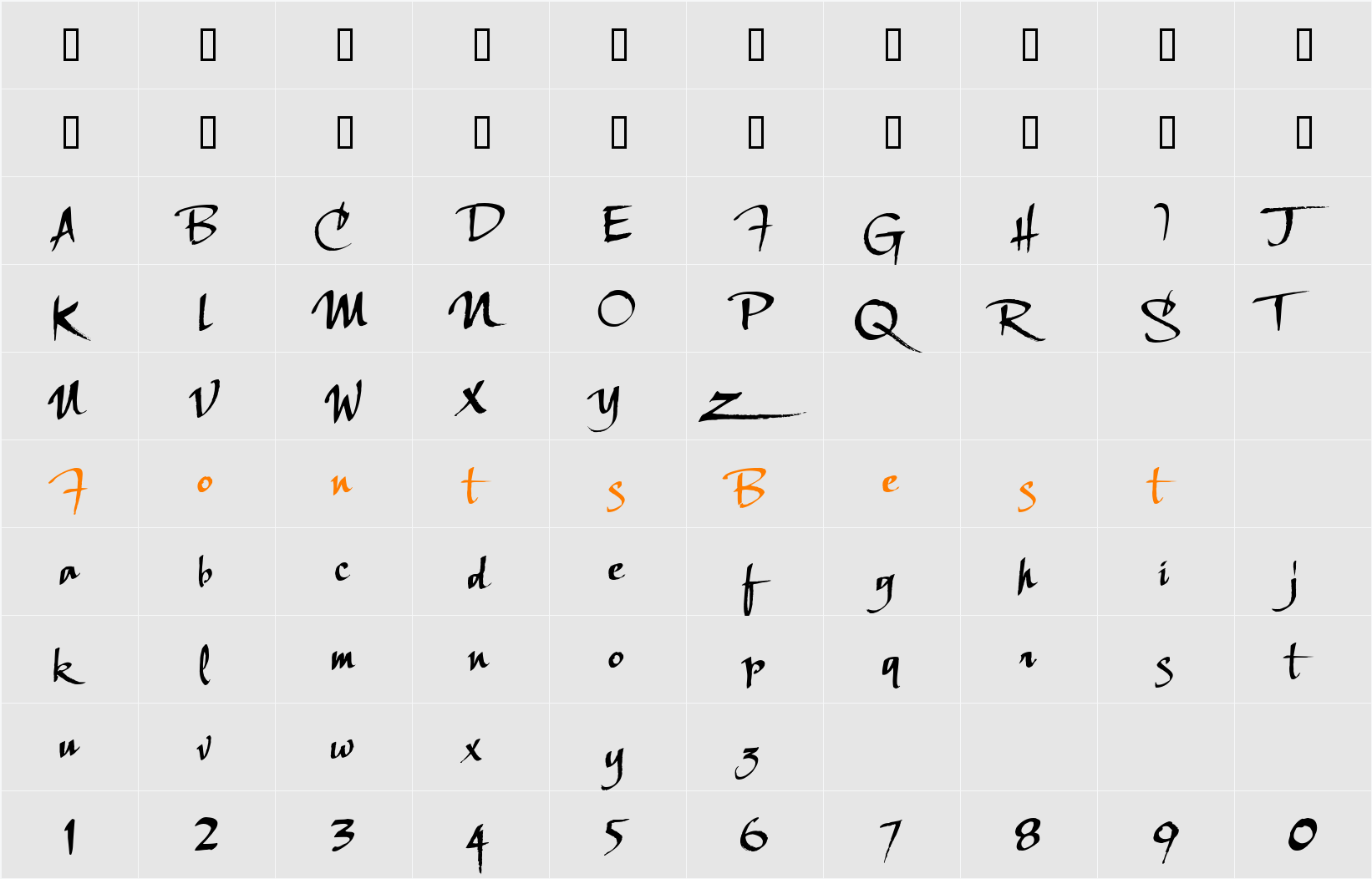 Scriptana Regular Lhf Character Map