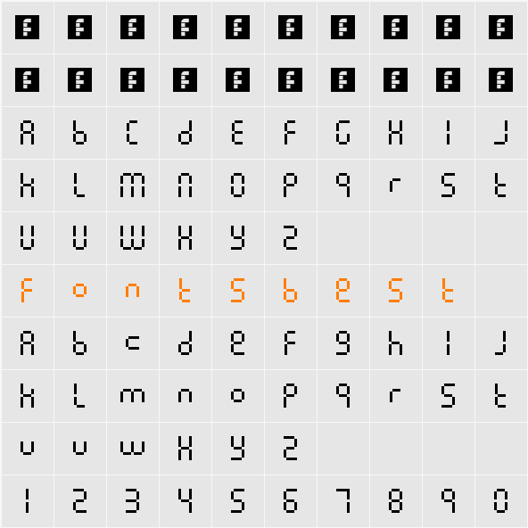 Pixel lcd machine Character Map