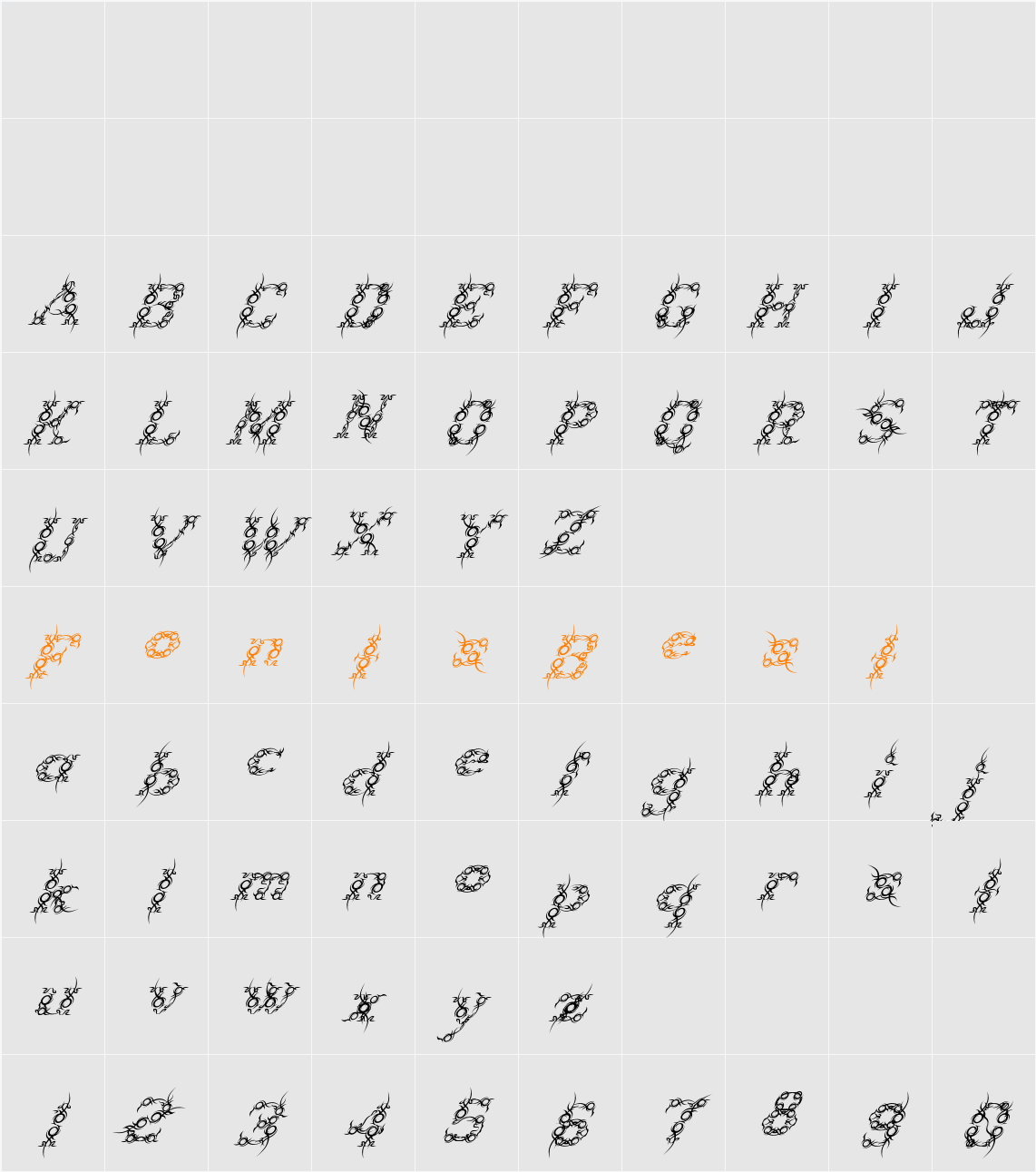 Tribou Character Map